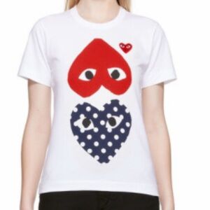 Comme des Garcons Play White Tee with Red Heart